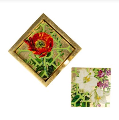 Caspari Lacquer Gold Coaster La Dolce Vita Set of 4 - Image 2