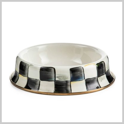 MacKenzie-Childs Pet- Courtly Check Enamel Cat Dish