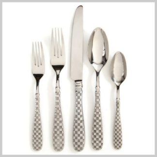 MacKenzie-Childs Holiday- Check Flatware 5 PC Place Setting