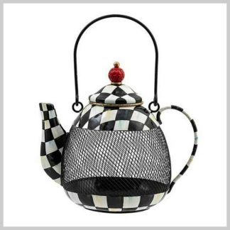 MacKenzie-Childs Bird Feeder "Courtly Check Teapot"
