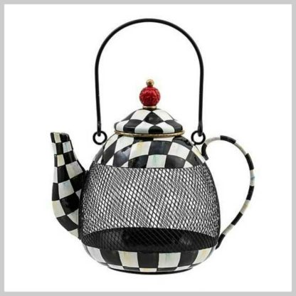 MacKenzie-Childs Bird Feeder "Courtly Check Teapot"