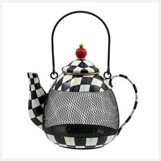MacKenzie-Childs Bird Feeder "Courtly Check Teapot"