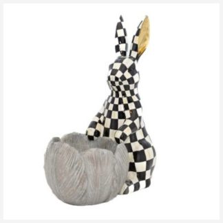 MacKenzie-Childs Courtly Check Bunny Flowerpot