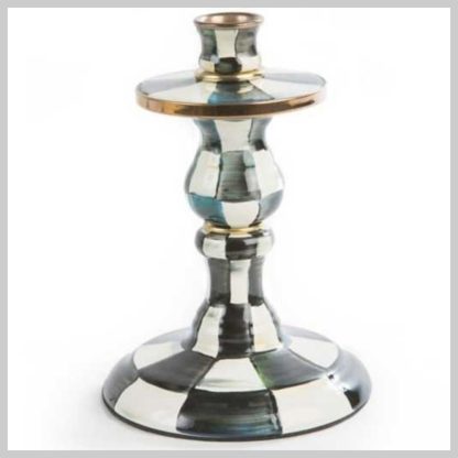 MacKenzie-Childs Courtly Check Enamel Candlestick-Small
