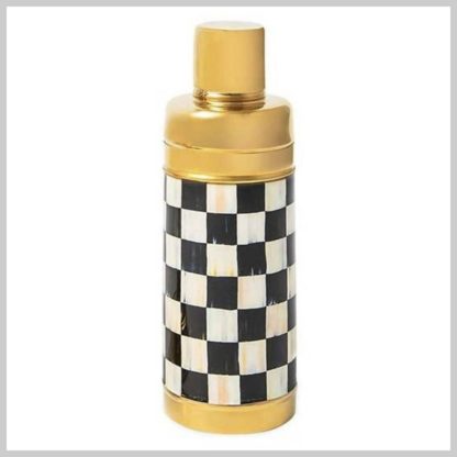 MacKenzie-Childs Courtly Check Gold Cocktail Shaker