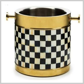 MacKenzie-Childs Courtly Check Gold Ice Bucket