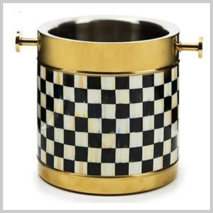 MacKenzie-Childs Courtly Check Gold Ice Bucket