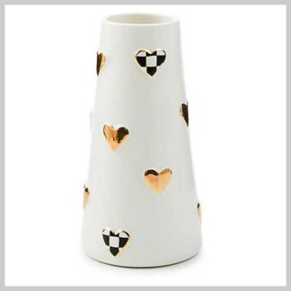 MacKenzie-Childs Courtly Check Short Heart Vase