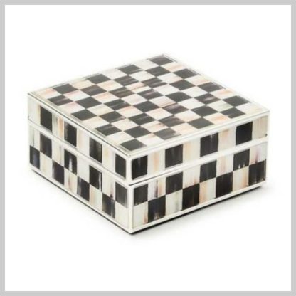 MacKenzie-Childs Courtly Check Silver Plated Trinket Box
