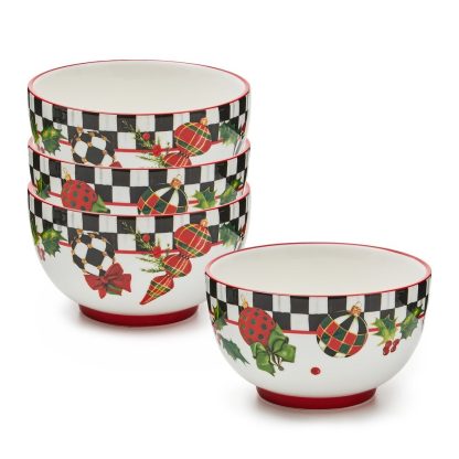 MacKenzie-Childs Deck The Halls Breakfast Bowls Set of 4 - Image 2