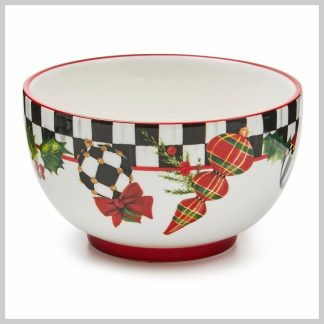 MacKenzie-Childs Deck The Halls Breakfast Bowls Set of 4