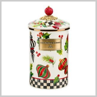 MacKenzie-Childs Deck The Halls Canister, Large