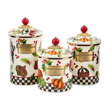 MacKenzie-Childs Deck The Halls Canister, Medium - Image 2