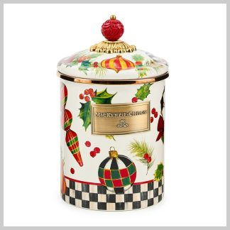 MacKenzie-Childs Deck The Halls Canister, Medium