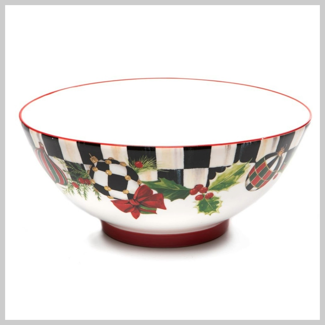 MacKenzie-Childs Deck The Halls Serving Bowl
