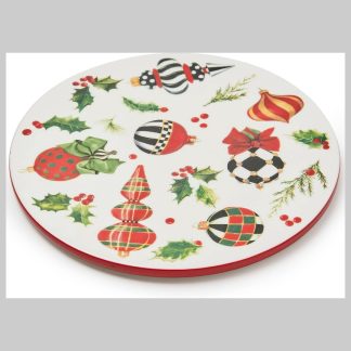 MacKenzie-Childs Deck The Halls Round Trivet
