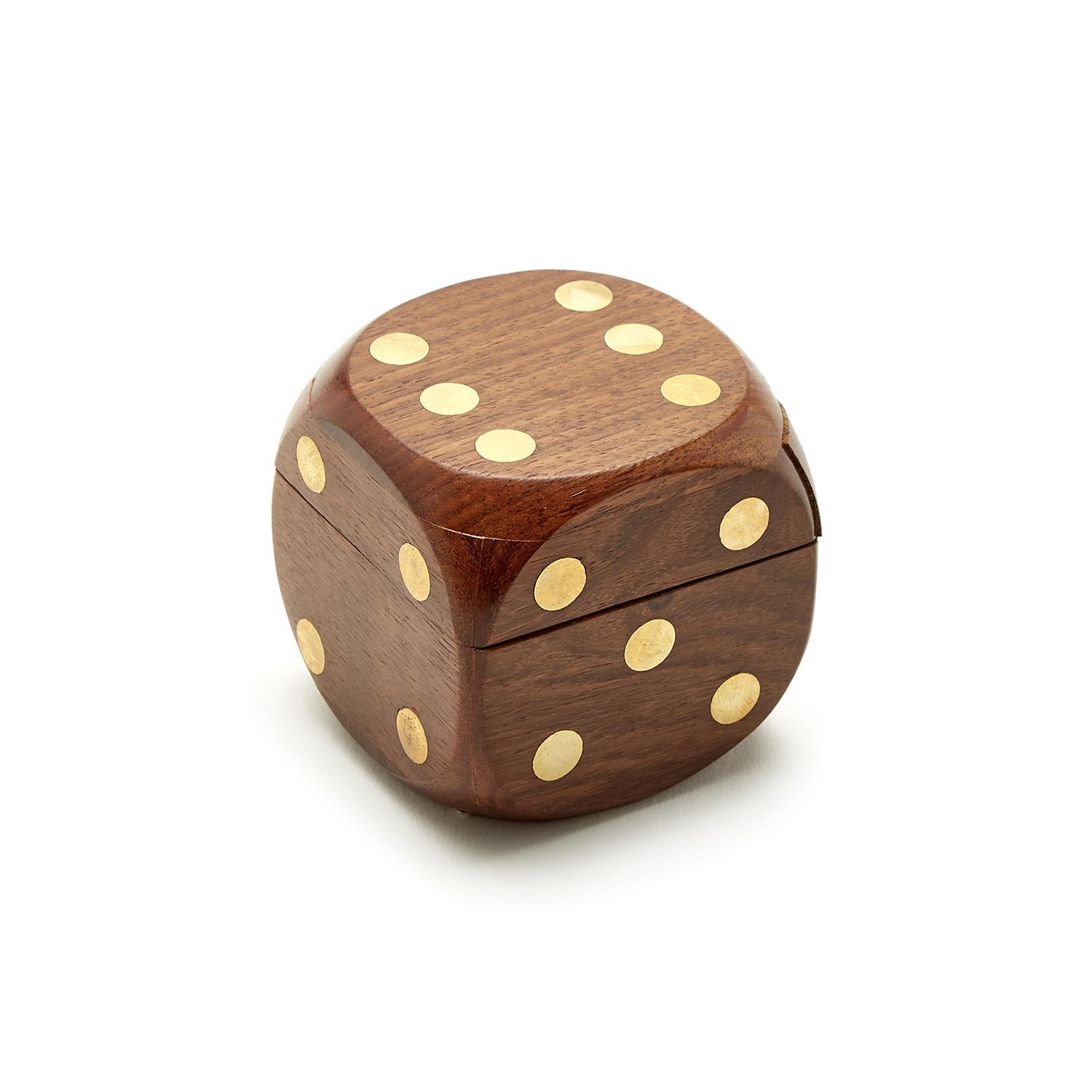 Wood Crafted Dice Box with 6 Dice - Image 4