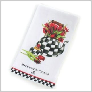 MacKenzie-Childs Dish Towel-Tulip Tea Kettle
