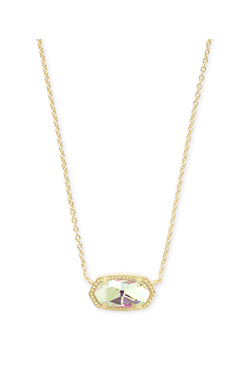 Elisa Rose Gold Pendant Necklace in Dichroic Glass main image 0