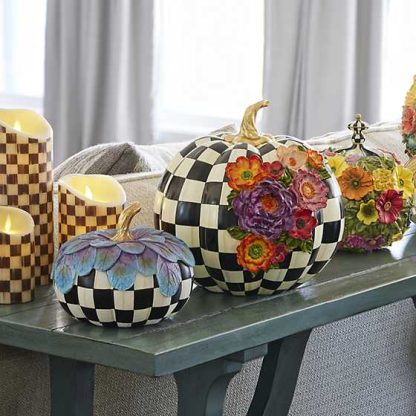 MacKenzie-Childs Fall Pumpkin Collection-Cascade Floral Pumpkin - Image 3