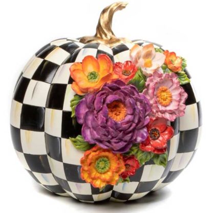 MacKenzie-Childs Fall Pumpkin Collection-Cascade Floral Pumpkin