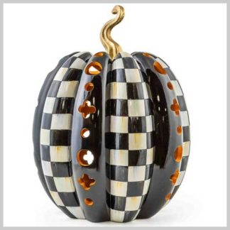 MacKenzie-Childs Fall Pumpkin Collection-Cutout Illuminated Pumpkin-Tall