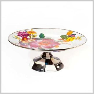 MacKenzie-Childs Flower Market Pedestal Platter-Small