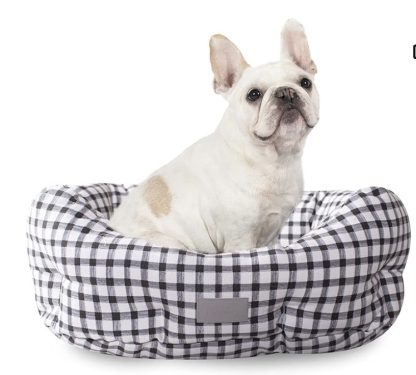 Fringe Painted Gingham Pet Bed