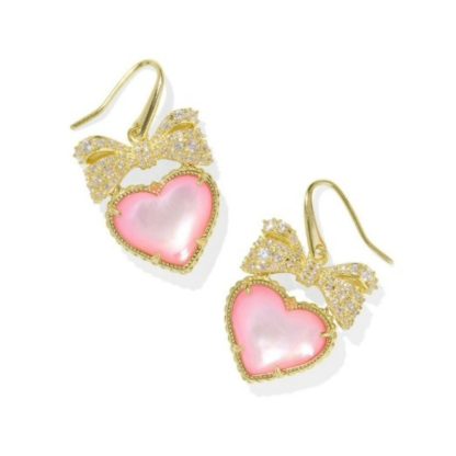 Kendra Scott Haisley Heart Drop Earrings Pink