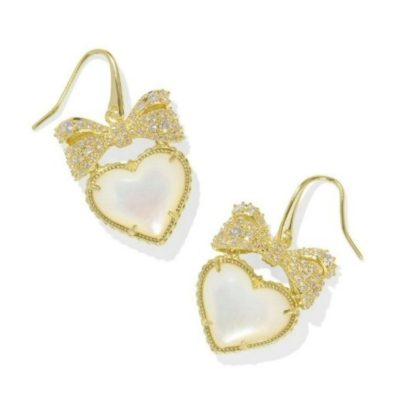 Kendra Scott Haisley Heart Drop Earrings White