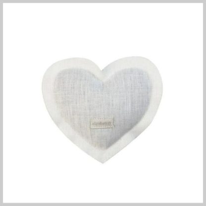 Elizabeth W. Heart Sachet-Ivory Linen