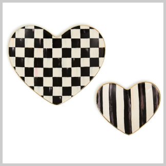 MacKenzie-Childs Trinket Dishes, Hearts Set of 2