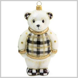 MacKenzie-Childs Holiday- Glass Ornament- Polar Bear