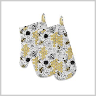 Mahogany Honey-Bee Oven Mitts Set of 2