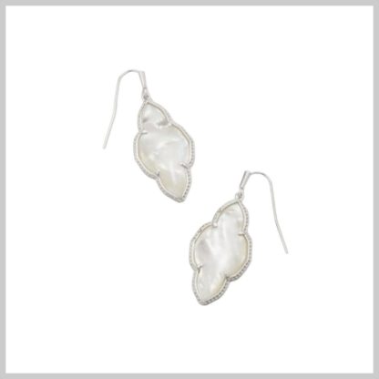 Kendra Scott Abbie Drop Earrings Silver Mother of Pearl