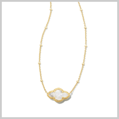 Kendra Scott Abbie Pendant Gold Mother of Pearl