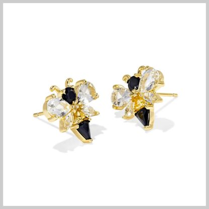 Kendra Scott Bee Stud Earrings in Gold, Black, Yellow