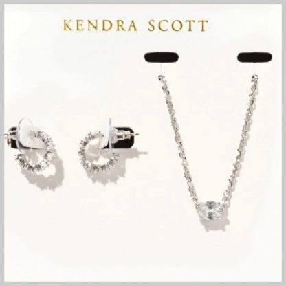 Kendra Scott Cailin Crystal Gift Set Rhodium with White Crystal