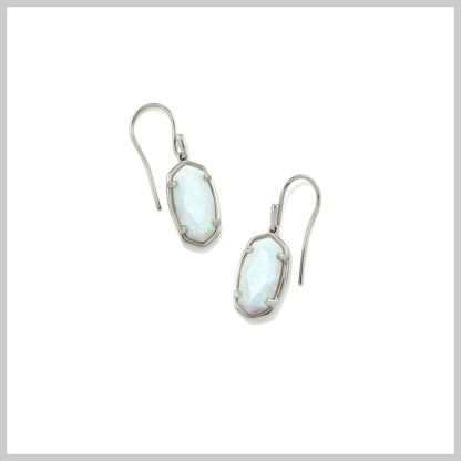 Kendra Scott Drop Earrings in Rhodium and Opal