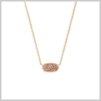 Kendra Scott Elisa Necklace in Rose Gold Drusy
