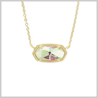 Kendra Scott Elisa Short Pendant Necklace-Gold with Dichroic Glass