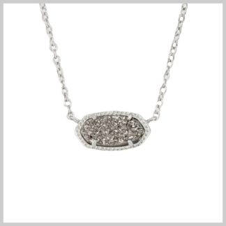 Kendra Scott Elisa Short Pendant Necklace-Rhodium Platinum Drusy