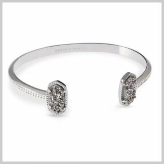 Kendra Scott Elton Silver Cuff Bracelet in Platinum Drusy