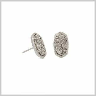 Kendra Scott Emilie Stud Earings-Rhodium Platinum Drusy