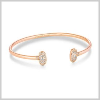 Kendra Scott Grayson Cuff Bracelet in Rose Gold White Crystal