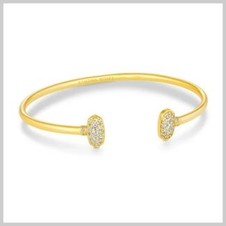 Kendra Scott Grayson Gold Cuff Bracelet in White Crystal