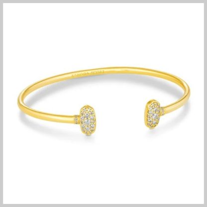 Kendra Scott Grayson Gold Cuff Bracelet in White Crystal