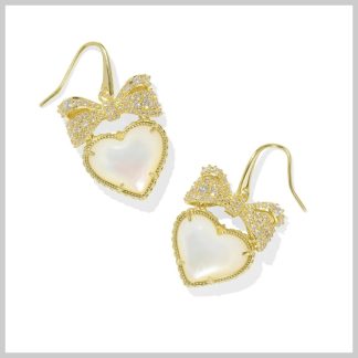 Kendra Scott Haisley Heart Drop Earrings White