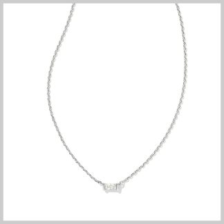 Kendra Scott Juliette Pendant Necklace-Rhoidum White Crystal