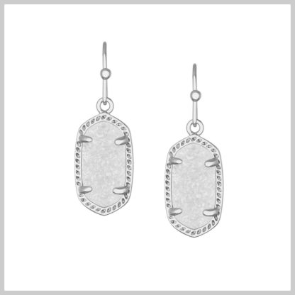 Kendra Scott Lee Earring Rhodium and Iridescent Drusy